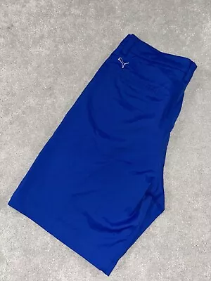 Puma Men's Dry Cell Flat Front 11  Inseam Stretch Blue Golf Shorts 36 • $18.05