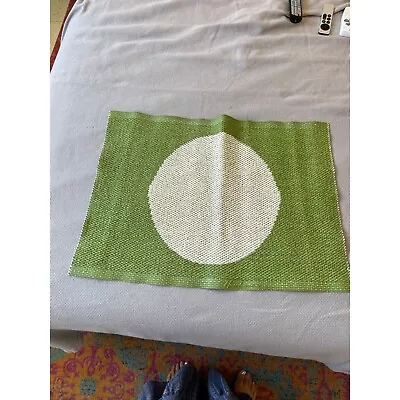 Pappelino Rug Reversible Green White Big Circle Design Vera PVC Polyester New • $53.84