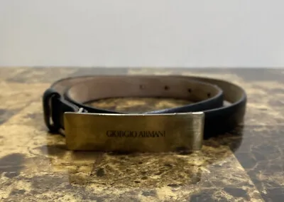 £47.69 • Buy Giorgio Armani 577246 Black Leather Womens Belt Size 75/30 Made In Italy