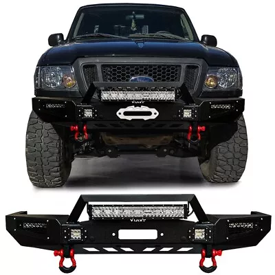 Vijay For 1993-1997 Ford Ranger Steel Front Bumper W/Winch Plate&LED Lights • $709.99