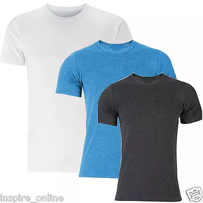 Mens Thermal Vest Short Sleeve T-Shirt Brushed Inside For Extra Warmth Warm Top • £3.95