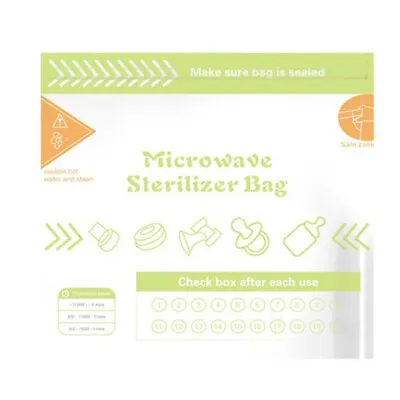 2PC Microwave Baby Bottle Sterilizer Bags Travel Bottle Microwave Sterilizer Bag • £3.83