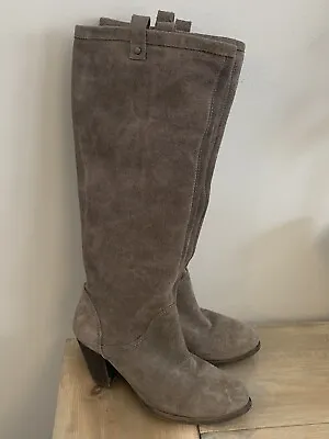 Ugg AVA Gray Suede Block Heel Tall Boots - Women’s Size 8 - EUC! • $45