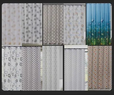 Shower Curtain Waterproof Polyethylene Vinyl Fabric Bathroom Curtain Extra Long • £7.90