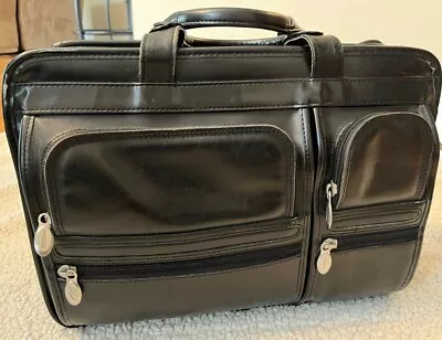 MCKLEIN Hubbard Black Leather Dual-Compartment Laptop Briefcase Bag • $14.95