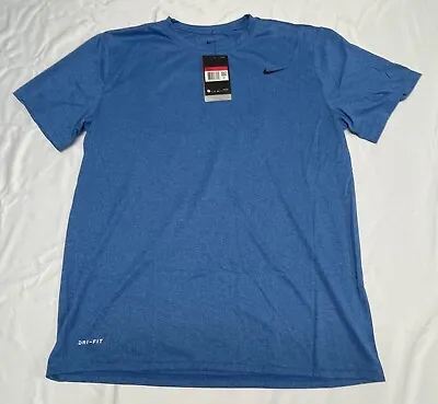 Nike DRY TEE 718833-456 Light Game Royal Htr/Black Large • $20.89