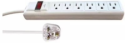 Travel Adaptor Visitor To UK - USA US Canada 1m  6 Outlet Power Strip Adapter • £17.49