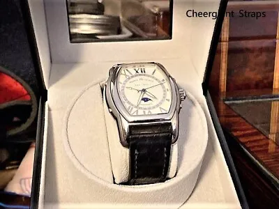 Handmade Black Crocodile Watch Strap Fits Maurice Lacroix Masterpiece MP6439手工錶帶 • $200