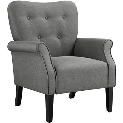 Mid-century Modern Accent Chair Upholstered Sofa Chair For Living Room Bedroom • £97.99