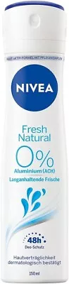 150ml Nivea Fresh Natural 48h Deo Spray OHNE ALUMINIUM Deodorant Lange Frische • £8.33