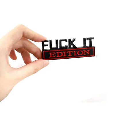 £4.39 • Buy Black & Red FUCK-IT EDITION Logo Badge Emblem Sticker Decal Car Accessories