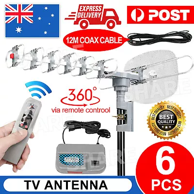 Outdoor TV Antenna Digital Rotating HD Amplified Aerial Signal Booster Remote • $40.95