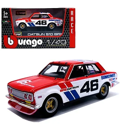 Bburago Race 1/43 Datsun 510 #46 Simoniz BRE Diecast Model Car 18-38047 • $14.99