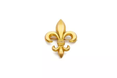 Vintage 10k Yellow Gold Fleur De Lis Brooch Pin Pocket Watch Holder • $179.99