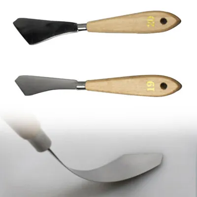 2PCS Metal Palette Knife Wooden Handle Painting Mixing Knives Crafts Art Set New • £6.87