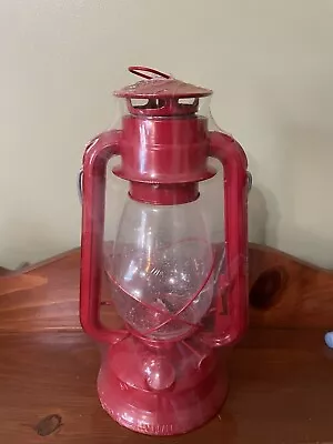 12 Inch Red Hurricane Kerosene Lantern Light Table Decorative Lamp • $5