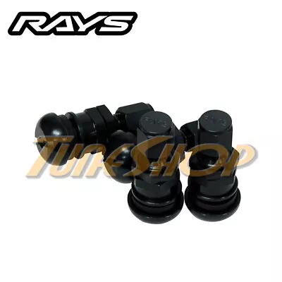$79.95 • Buy 4 Rays Volk Racing Black Forged Aluminum Valve Stem Caps Wheel Rim Universal Jdm