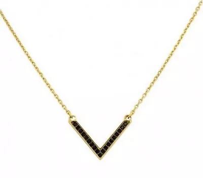 New Michael Kors Pave Arrow Pendant Necklace Gold Tone Jet • $29.99