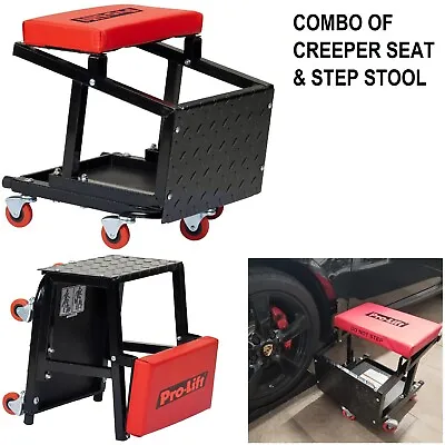 Rolling Mechanic Seat Creeper Garage Stool Wheel Chair Heavy Duty W/ Storage • $59.99