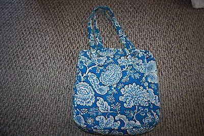 Vera Bradley Blue Lagoon Floral Tote - Bag- Shoulder Purse 14 X12  100% Cotton • $8.99