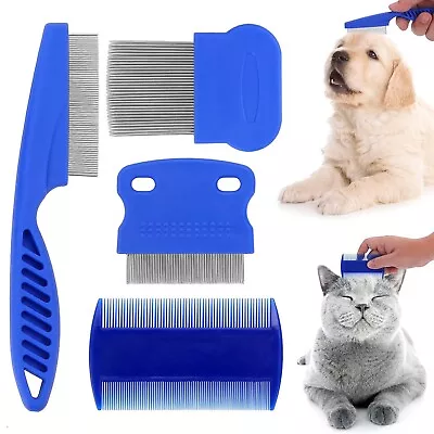 4Pcs Cat Dog Flea Comb Pet Tear Stain Remover Comb Set Pet Dog Cat Grooming Com • $8.64