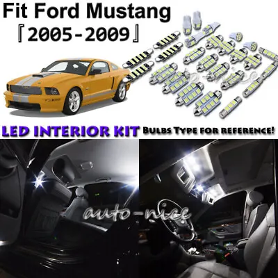 9x White LED Interior Lights Package Kit For 2005 - 2007 2008 2009 Ford Mustang • $9.58