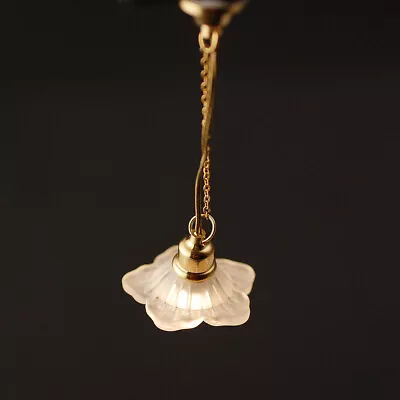 Dollhouse  Miniature Ceiling Light Frosted Flower 1:12 Scale 12 Volt Electric • $8.99