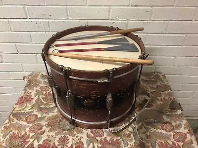 15  Leedy & Ludwig Parade Marching Snare Drum With Strap Sticks 16 X 16 X 11 3/4 • $137
