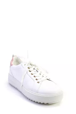 Michael Michael Kors Womens Emmett Lace Up Sneakers Pink Leather Size 9M • $67