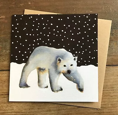 £3.30 • Buy Polar Bear Handmade, Christmas Card, Watercolour, Eco Friendly Snow Hand Painted