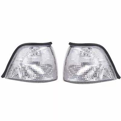 1 Pair Clear Corner Signal Lights For BMW E36 3D 318ti / 4DR Sedan 1992-1998 AS • $54.99