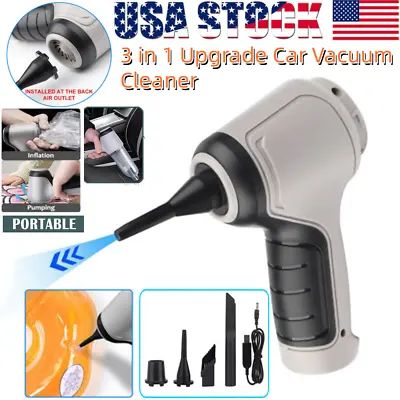 3 In 1 Upgrade Car Vacuum Cleaner Air Blower Wireless Handheld Rechargeable Mini • $13.59