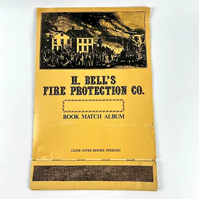 Large H. Bells Fire Protection Advertising Matchbook Album Empty Bandwagon 17  • $28.48