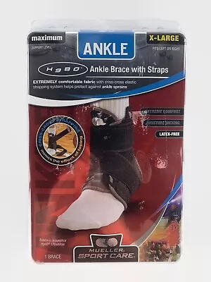 Mueller Ankle Brace X-LARGE XL Left Right Maximum Support Black With Straps Hg80 • $15.99