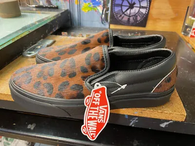 Vans Classic Slip-On Calf Hair Dark Leopard Black Size US 6 Men (7.5 Women) New • $65.56