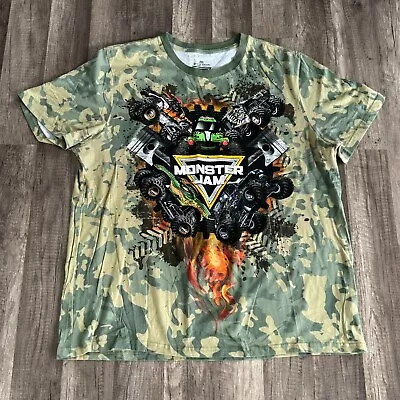 Monster Jam T-Shirt Men's Size 2XL Short Sleeve Camo 2016 Big Graphic Nice • $16.95