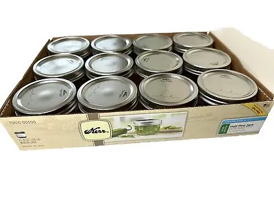 Kerr Canning Jars Wide Mouth Half-Pint (8 Oz.) Mason Jars With Lids And Banded • $9.99