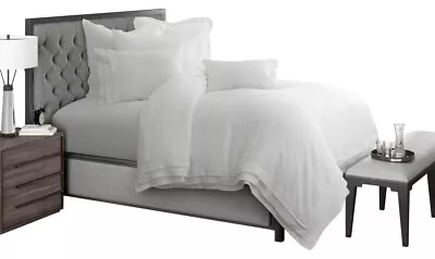 AICO Michael Amini Addison 6 Piece Queen Duvet Set White • $699