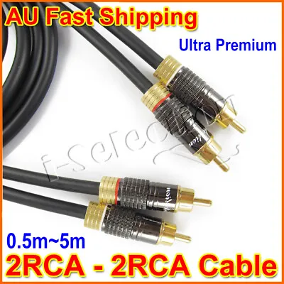 Ultra Premium 2 RCA To 2 RCA Stereo Audio Cable 0.5m 1m 1.5m 2m 3m 5m 8m 10m • $23.99