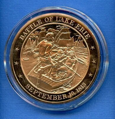 1813 Battle Of Lake Erie - History Of The US Bronze 1 3/4  Medal In Capsule • $21.95