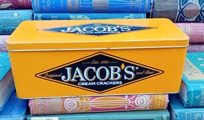 Classic Vintage Jacob's Cream Crackers Cheese Biscuits Orange Tin Lozenge Design • £26.99