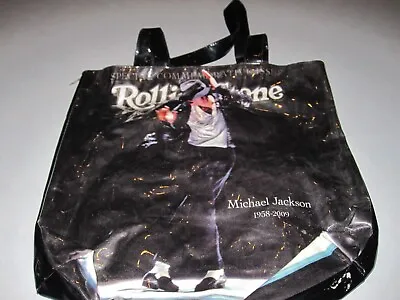 Michael Jackson Rolling Stone Vinyl Covered Lined Commerative Issue Tote Bag • $10.49