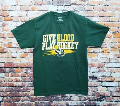 🔥 Quad City Mallards Give Blood Play Hockey ECHL Green Shirt Men's Small S • $14.99