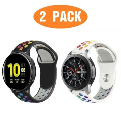 For Samsung Galaxy Watch Active 2 40 42 44 2Pack Watch Band Silicone Sport Strap • $11.39