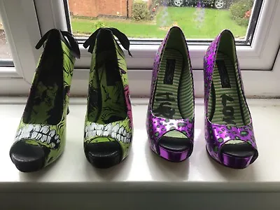 £45 • Buy Iron Fist Two Pairs Love Hurts & Zombie Stompers Size 5