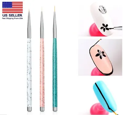 3 Pcs Nail Art Tool Set - Nail Art Pen Dotting UV Gel Tool And Liner Brush Set • $7.40