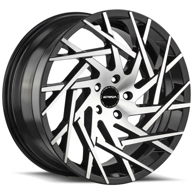 $308.45 • Buy Strada S64 Nido 22x9 5x112 +35mm Black/Machined Wheel Rim 22  Inch