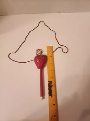 Vintage 1981 Strawberry Shortcake Pen Necklace W/Large Plastic Pendant On Cord • $14