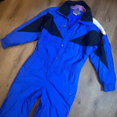 Vintage Ski Suit Mens One Piece Snowsuit Snow Apres Bib Blue Retro 80s 90s Large • $129.99