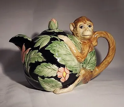 Fitz & Floyd Rainforest Monkey Porcelain Teapot - Gorgeous Vintage • $59.95